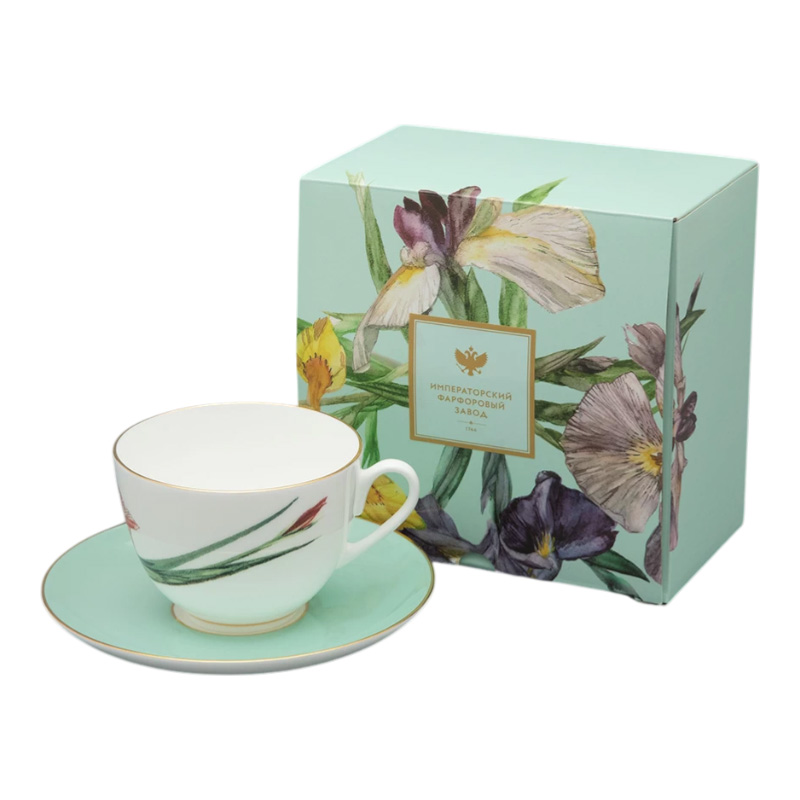 Чайная пара Императорский фарфоровый завод L'Art Des Fleurs Тигровый ирис
