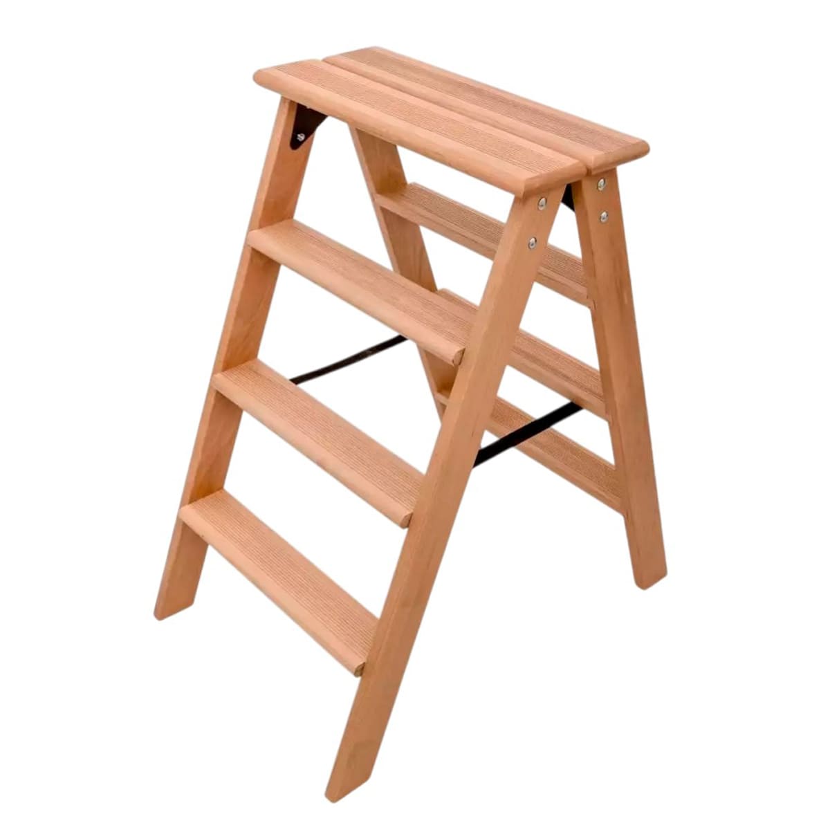 Стремянка двусторонняя Hoz-Block Марк 4 ступени, светлое дерево