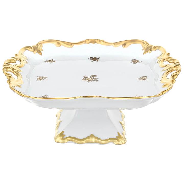 Блюдо квадратное Weimar Porzellan Роза Золотая