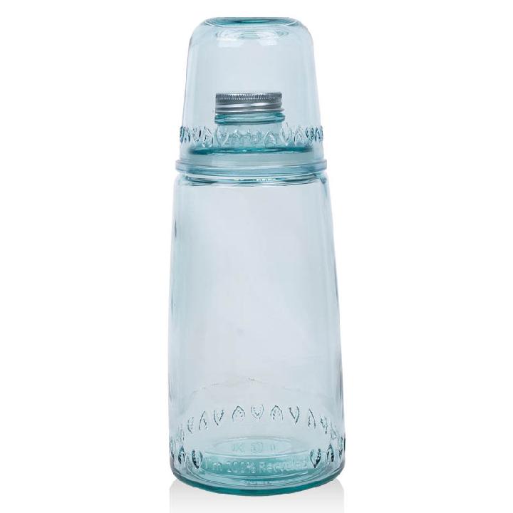 Бутылка для воды со стаканом San Miguel Natural Water, цвет голубой
