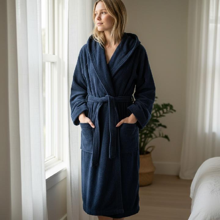 Халат женский Casa Lusso размер S, темно-синий