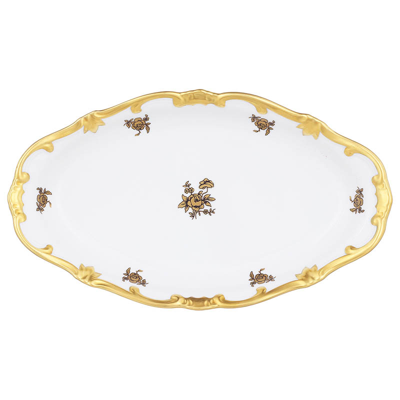 Селедочница Weimar Porzellan Роза Золотая