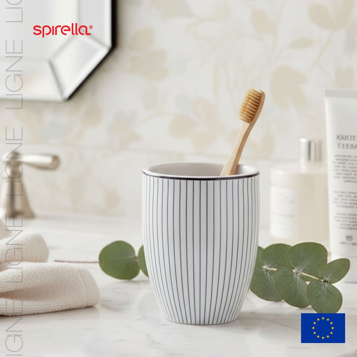 Стакан для зубных щеток Spirella Ligne, белый