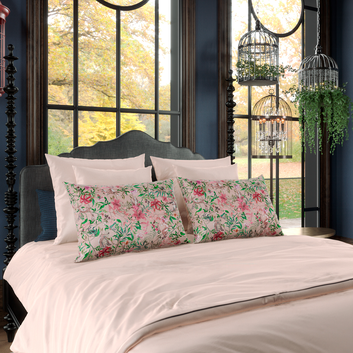 Комплект постельного белья евро без простыни Mollen Premier Корсак, пудровый