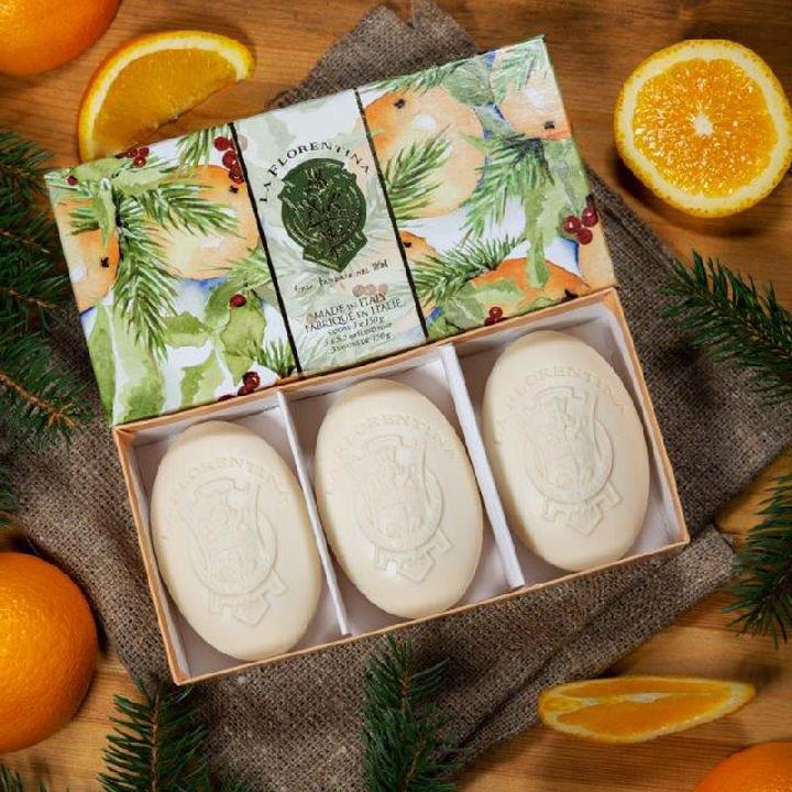 Набор мыла La Florentina Xmas Рыжая Тосканская сосна, 3шт 150гр