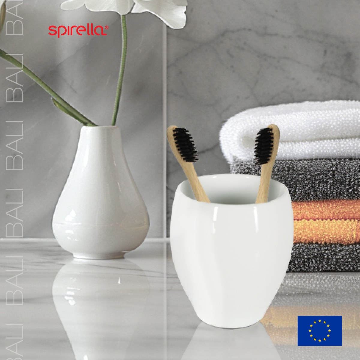 Стакан для зубных щеток Spirella Bali, белый
