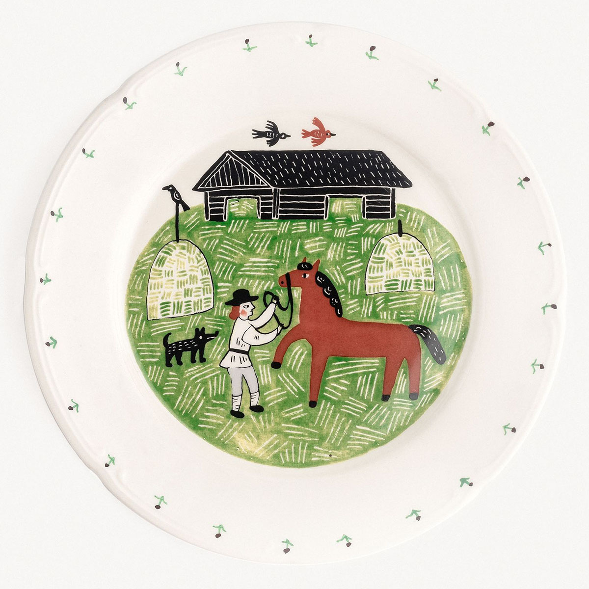 Тарелка закусочная Дымов Керамика Огород Уткина Конь