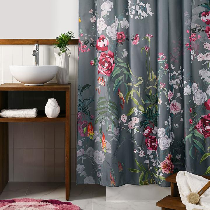 Штора для ванной комнаты Moroshka Fleur, цвет серый