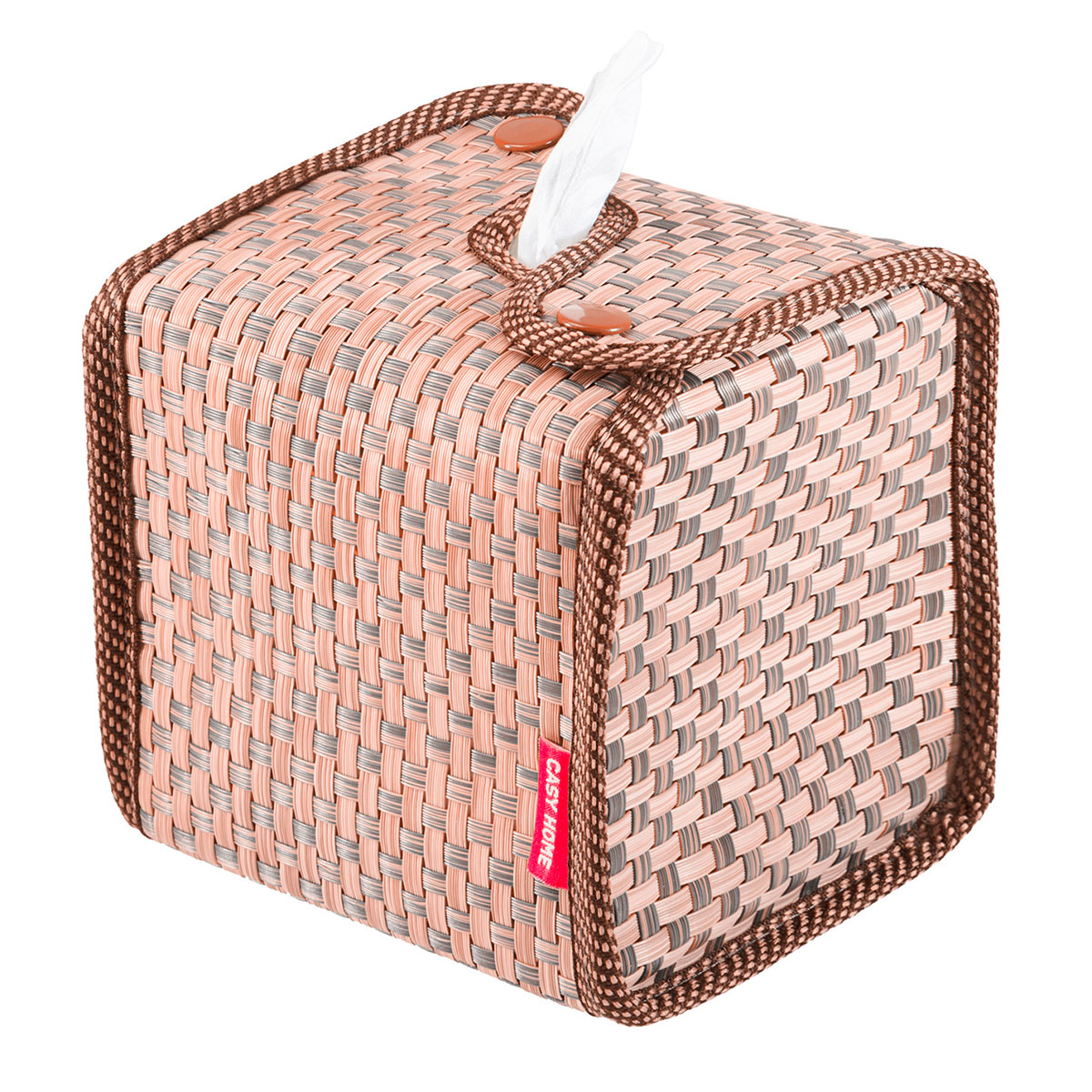 Салфетница Casy Home 14x11x14см, цвет коричневый