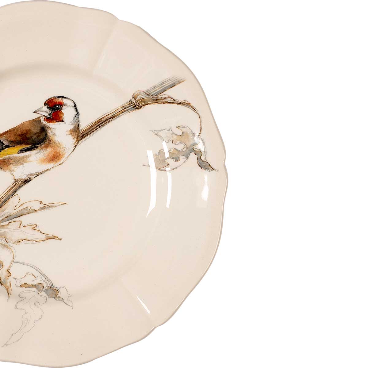 Тарелка для канапе Gien Oiseaux Foret Щегол