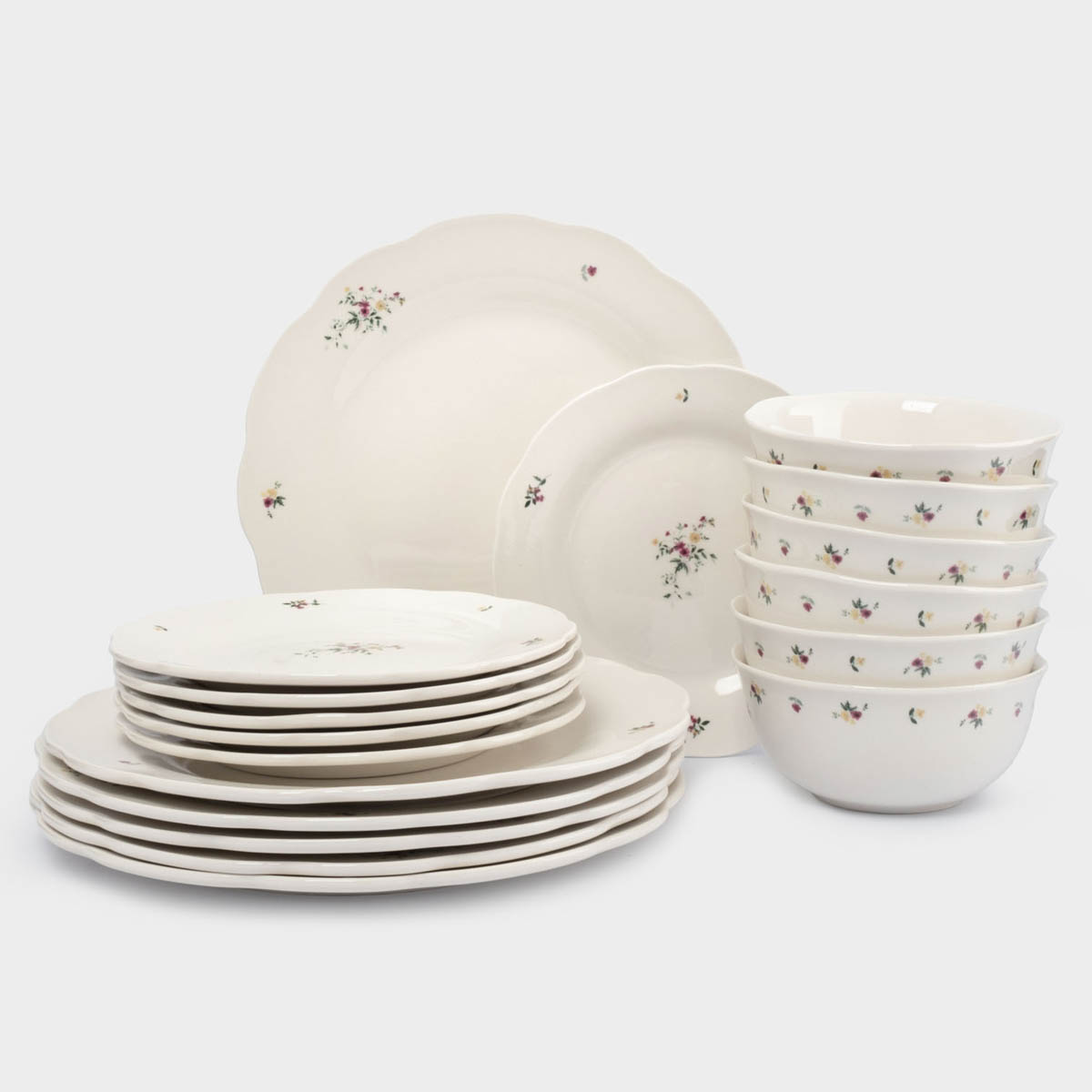 Сервиз обеденный Anna Lafarg Сиреневое Утро 18 предметов на 6 персон