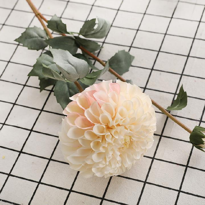 Цветы искусственные FloDecor Георгин кремовый 80см