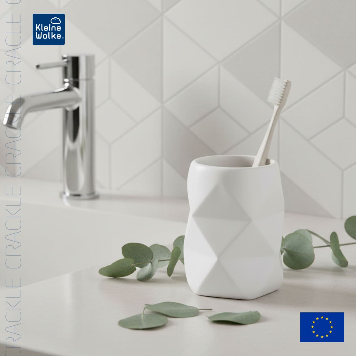 Стакан Kleine Wolke Golden Crackle, белый