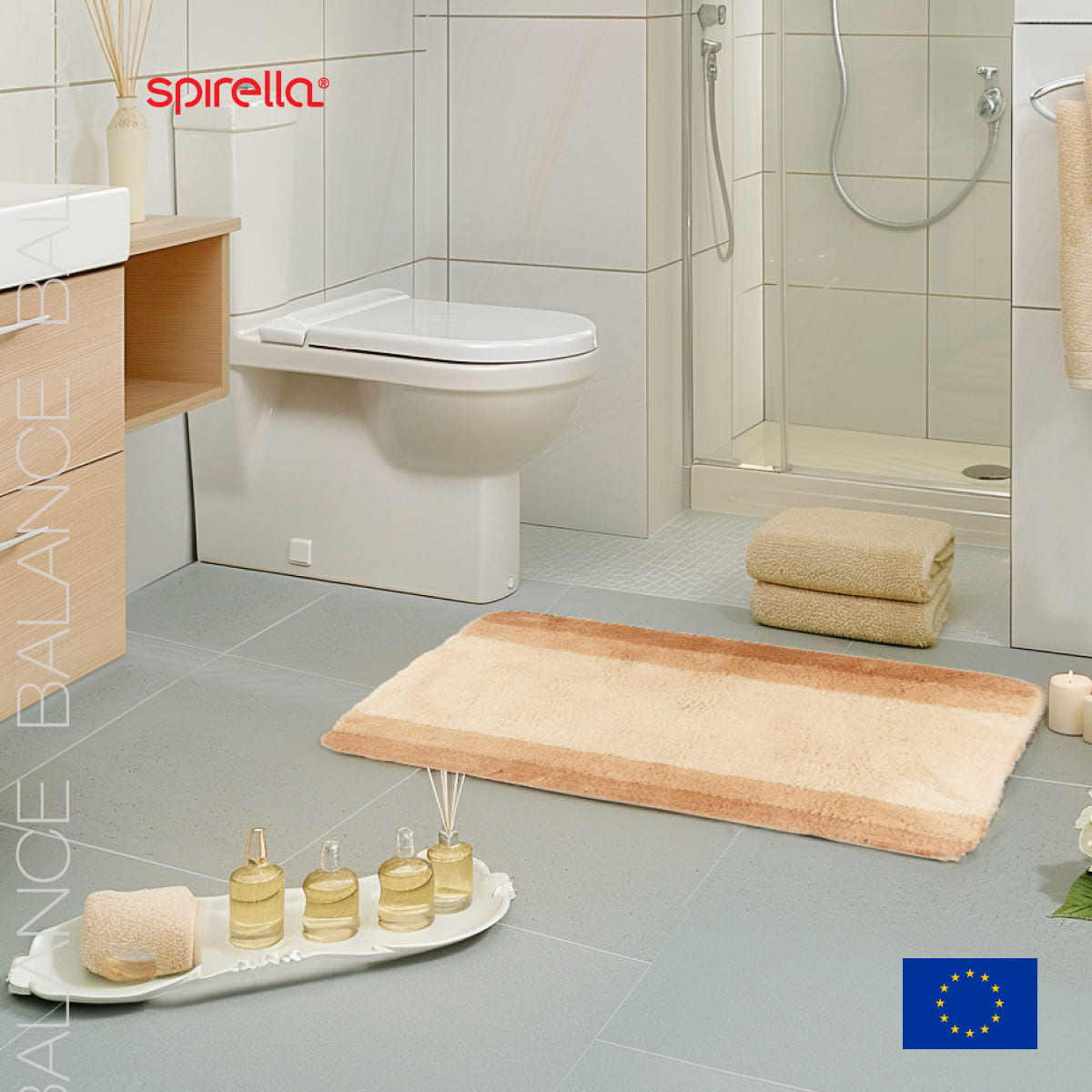 Коврик для ванной 60x90см Spirella Balance, натуральный