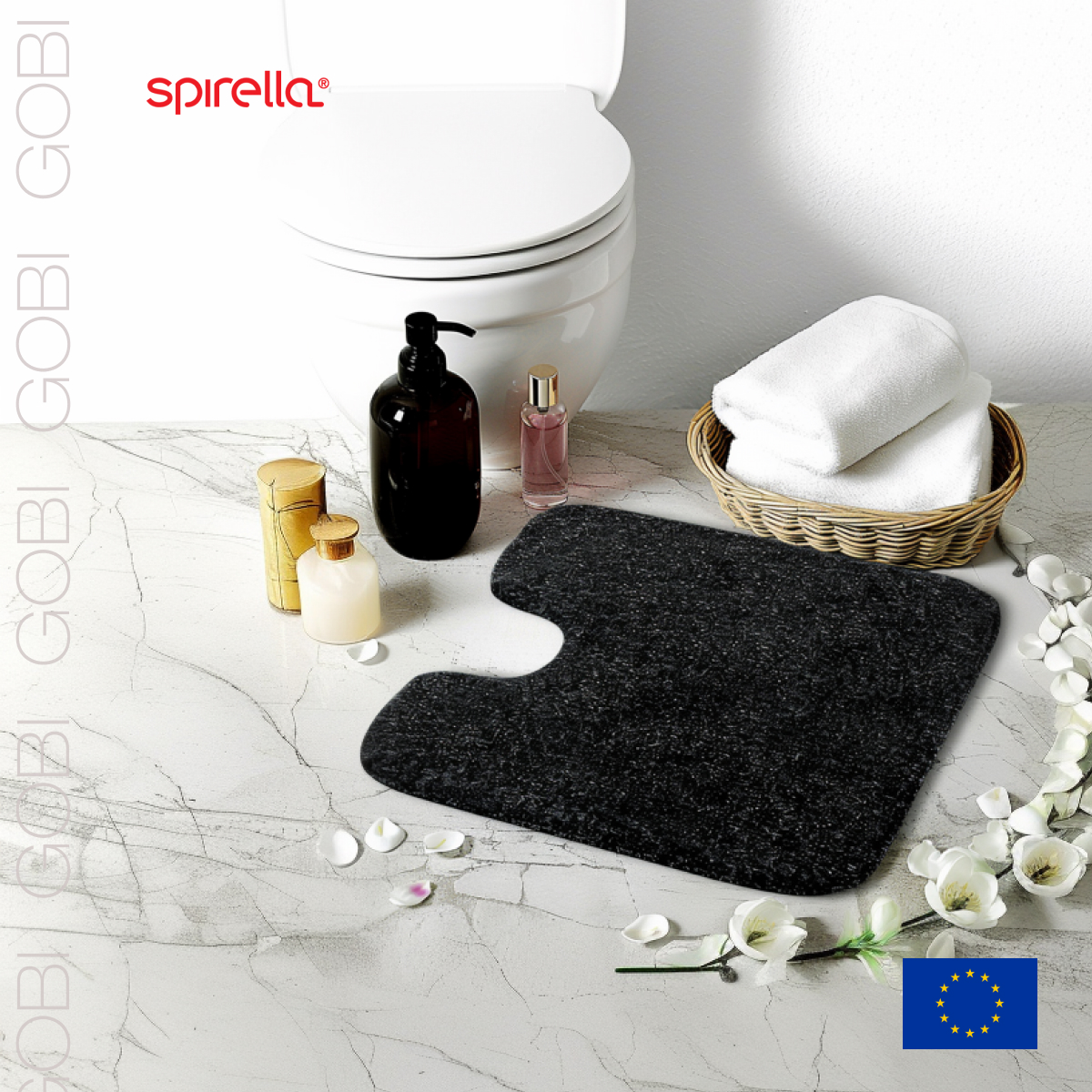 Коврик для туалета Spirella Gobi 55x55см, антрацит