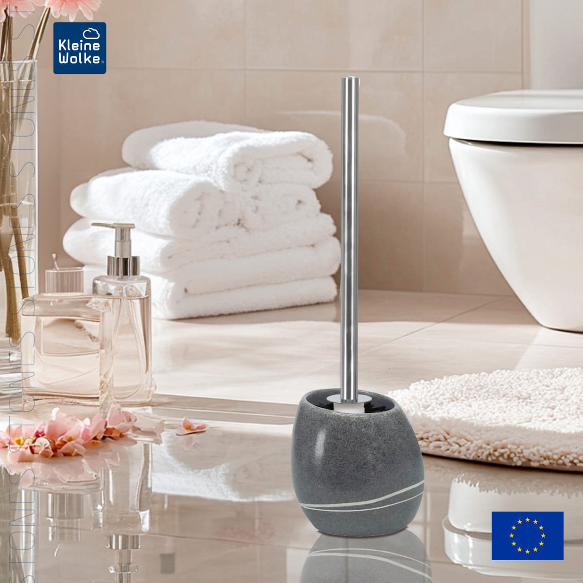 Ерш с подставкой Kleine Wolke Stones, серый