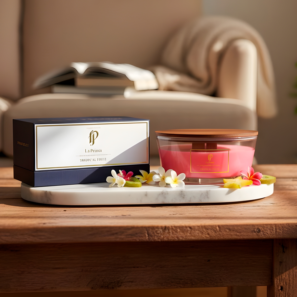 Свеча ароматическая La Prima Tropical fruit (Тропические фрукты)