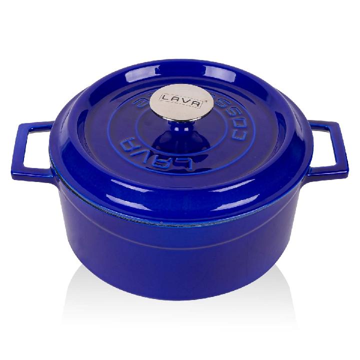 Кастрюля чугунная Lava 4,49л, цвет черный