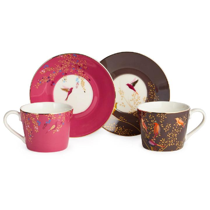 Чайный набор Lefard Golden Birds 220мл, 4 предмета на 2 персоны