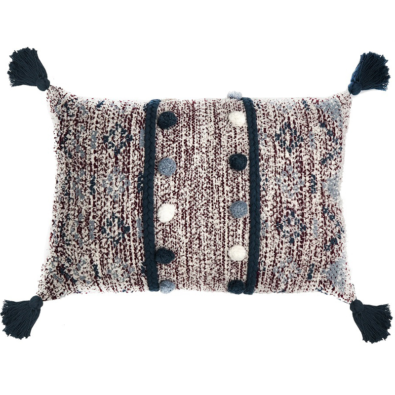 

Подушка декоративная Tkano Ethnic с помпонами и кисточками 40x60x20см, Коричневый