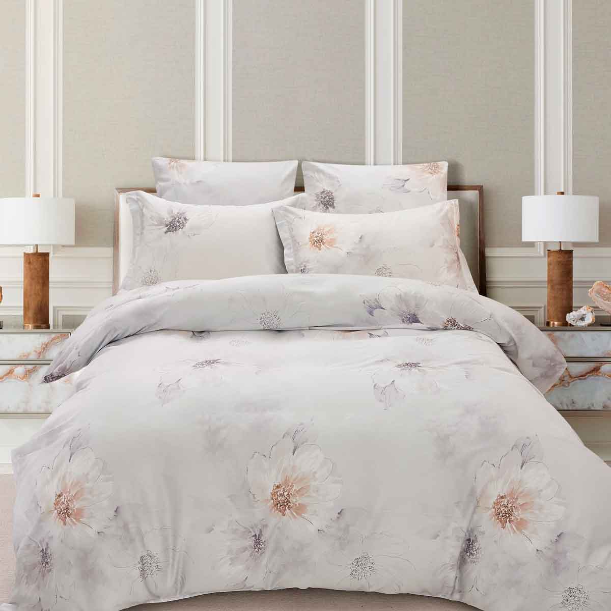 Комплект постельного белья семейный Pappel White Flowers
