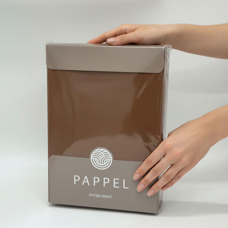 Простыня натяжная 1,5-спальная Pappel Comfort, цвет темно-коричневый