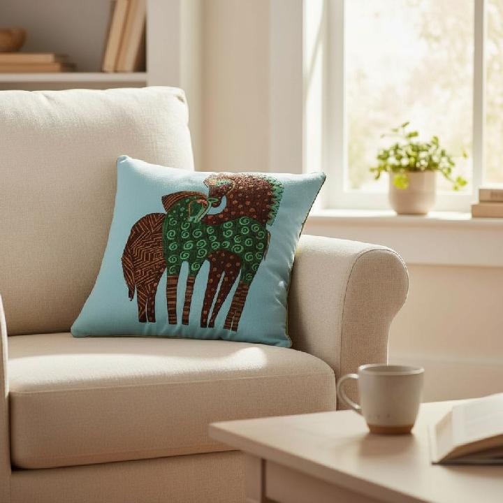 Подушка декоративная Фабрика Лошади мама и сынок