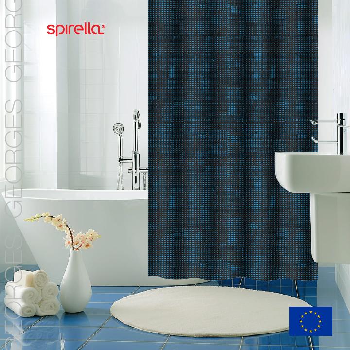Штора для ванной комнаты Spirella Georges black&navy
