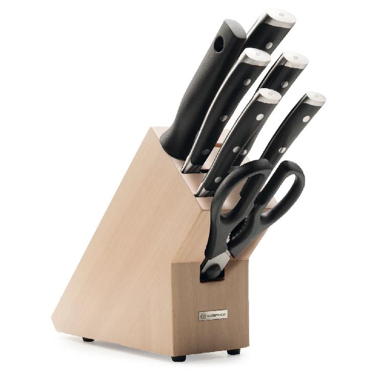 Набор кухонных ножей Wuesthof Classic Ikon 5шт с мусатом и ножницами