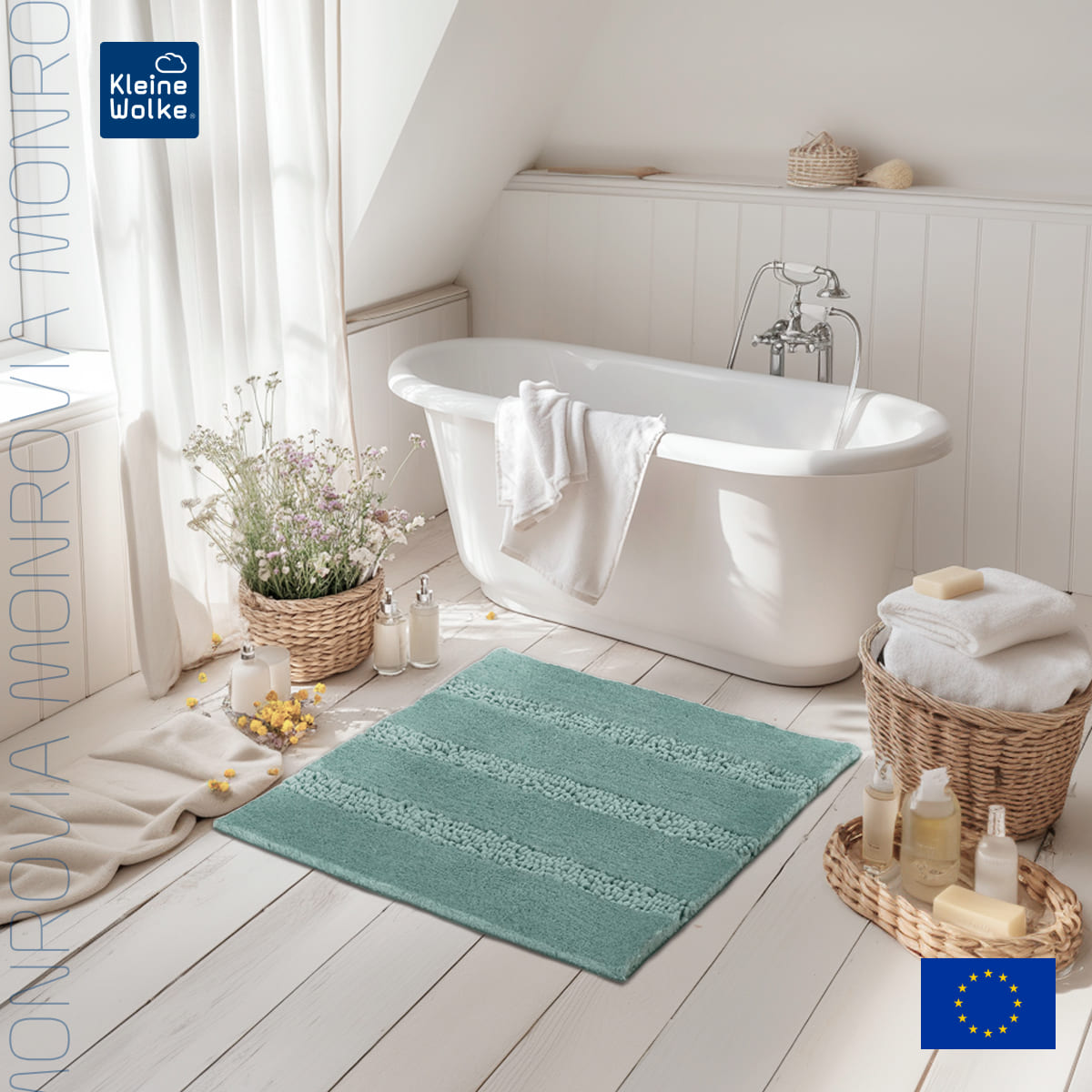 Коврик для ванной комнаты Kleine Wolke Monrovia 60x60см, зеленый