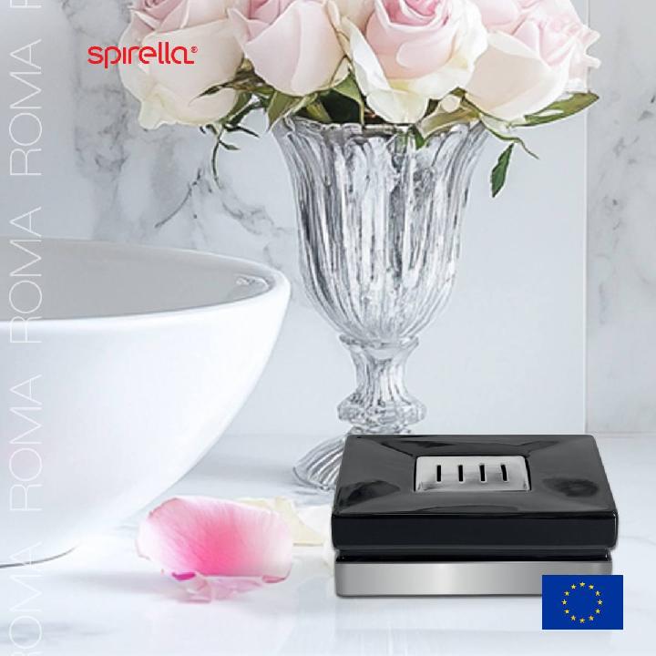 Мыльница Spirella Roma, цвет черный с серебряным