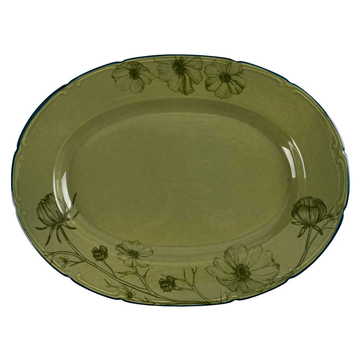 Блюдо овальное Дымов Керамика Космея Вечер 20.00