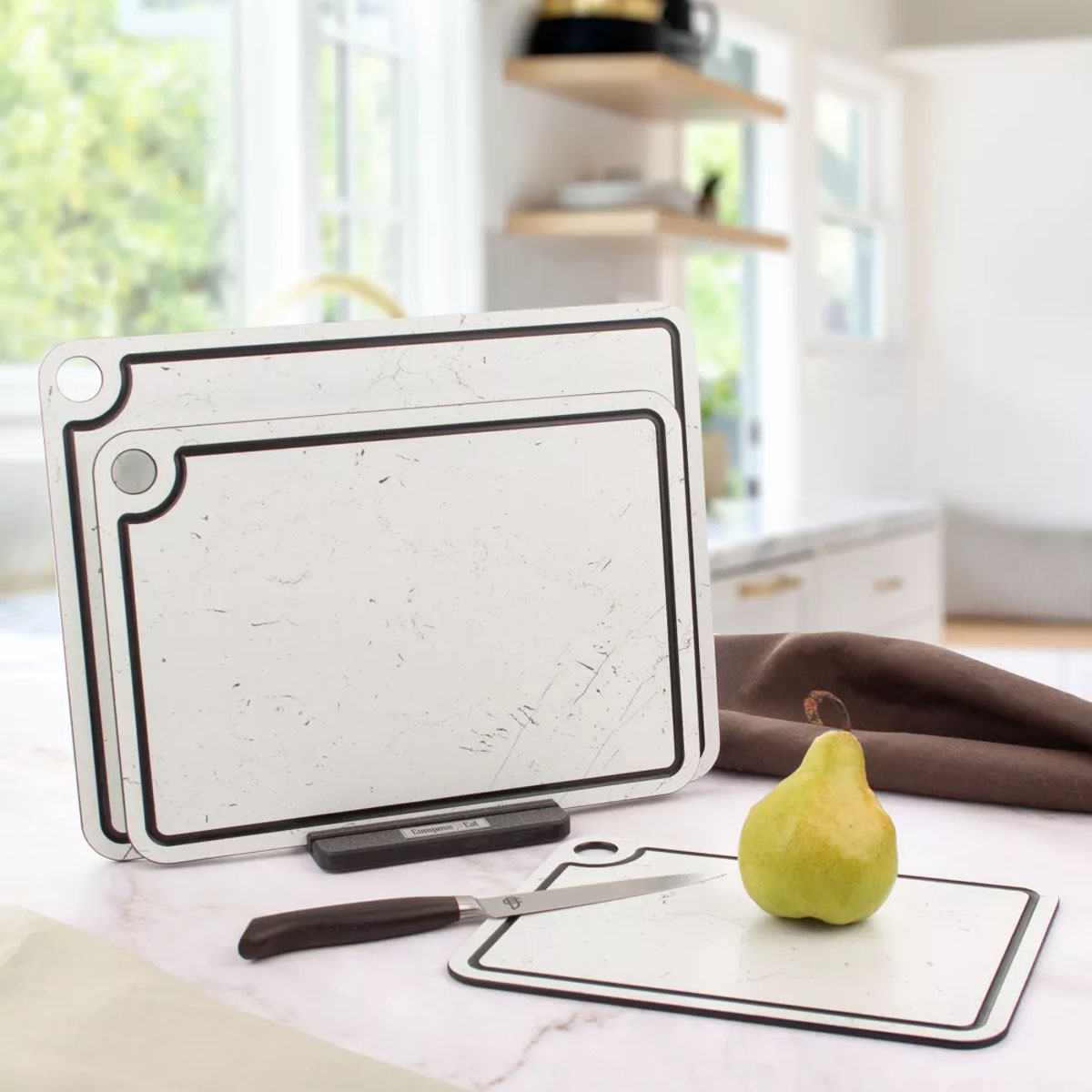 Набор разделочных досок на подставке ComposeEat Elegance мрамор Бьянко, 3шт