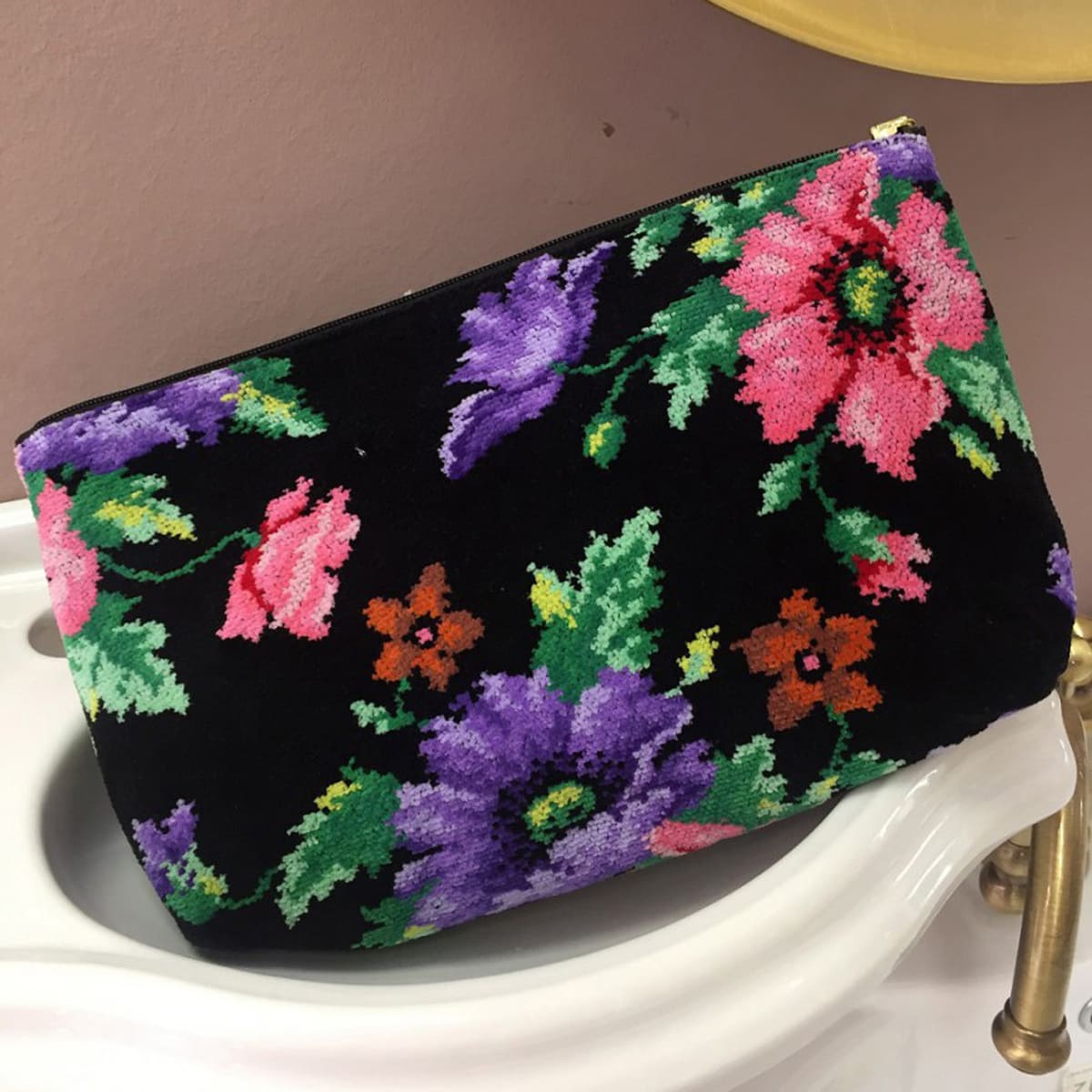 Косметичка Feiler Mohn Schwarz 10x33см