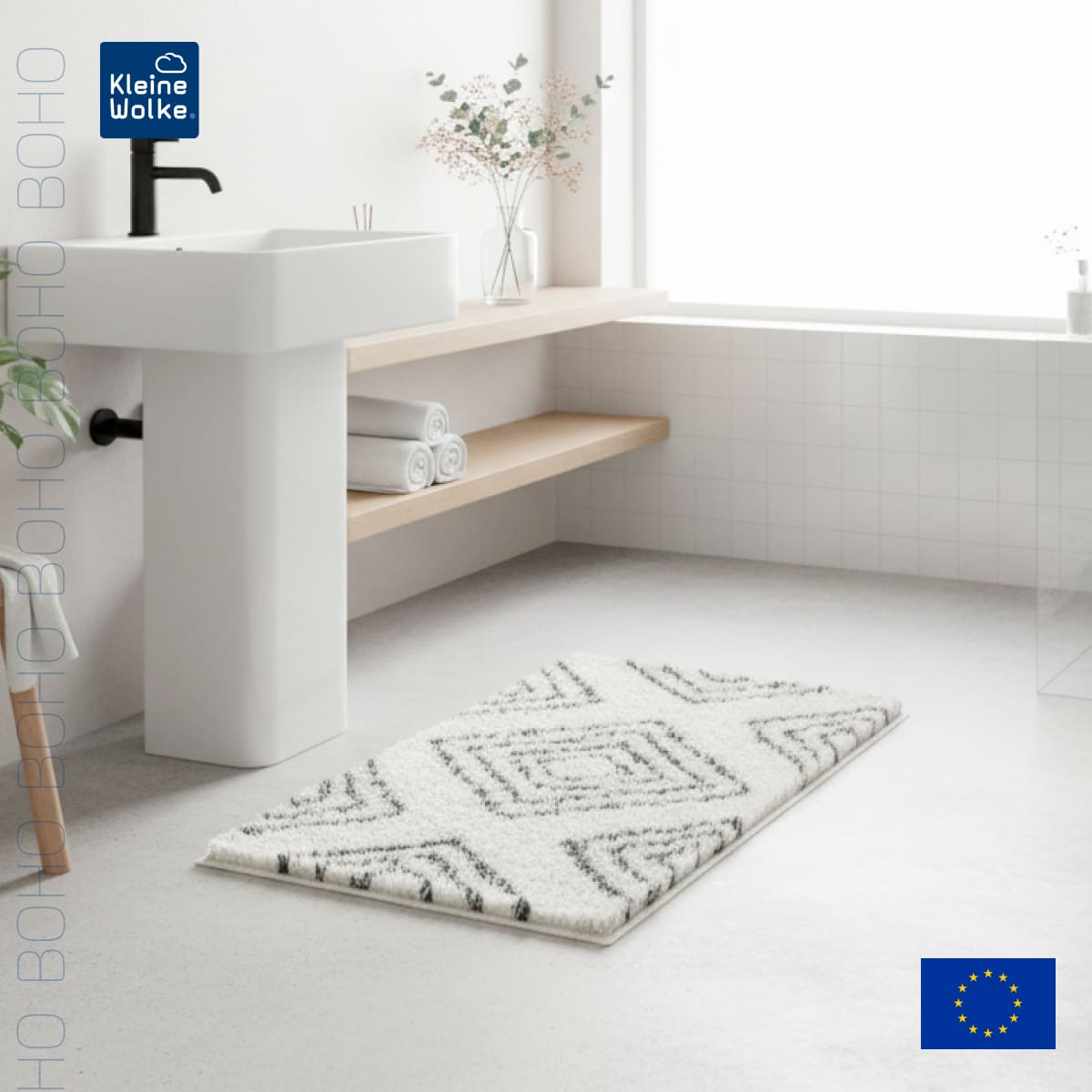 Коврик для ванной комнаты Kleine Wolke Boho Nature 70x120см