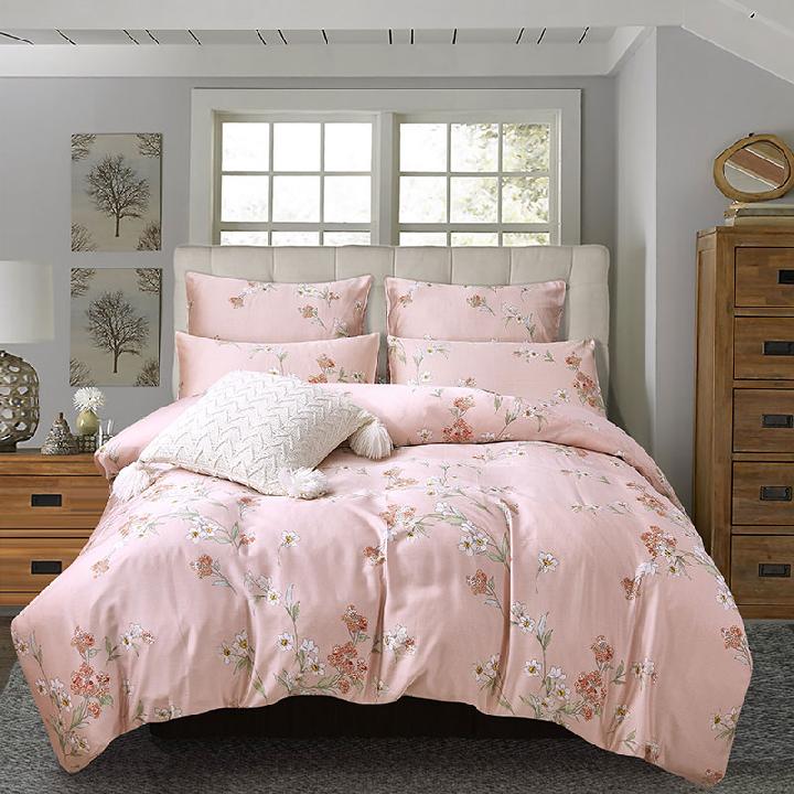 Комплект постельного белья 1,5-спальный Pappel 4 предмета, розовый