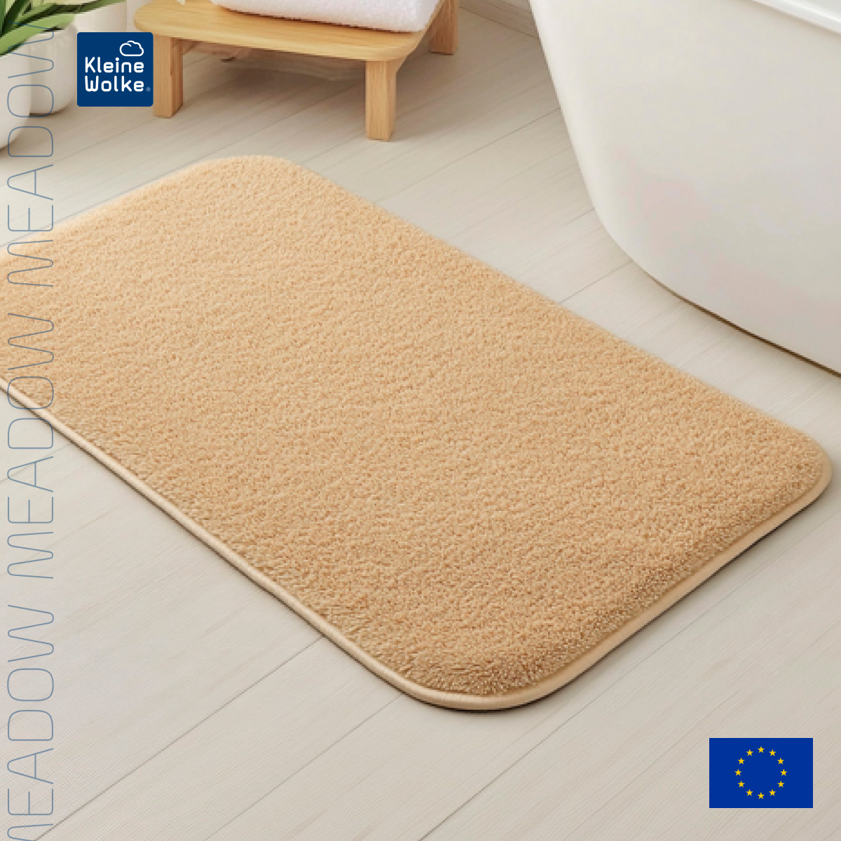 Коврик для ванной комнаты Kleine Wolke Meadow 60x90см, бежевый