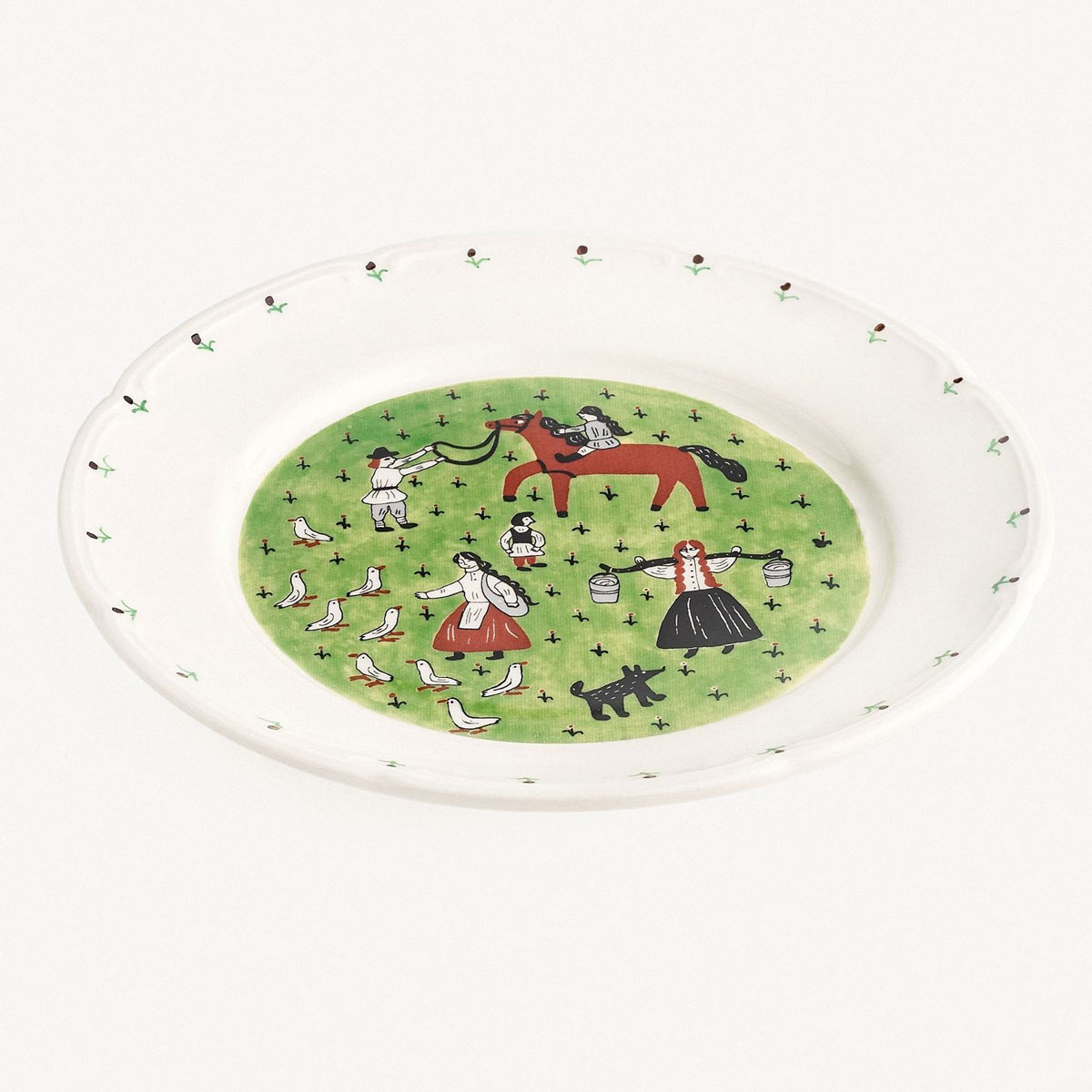 Тарелка закусочная Дымов Керамика Огород Уткина Деревня