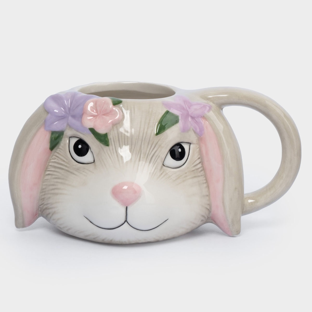 Кружка Anna Lafarg Пасха Натуральная Кролик с цветами 520мл