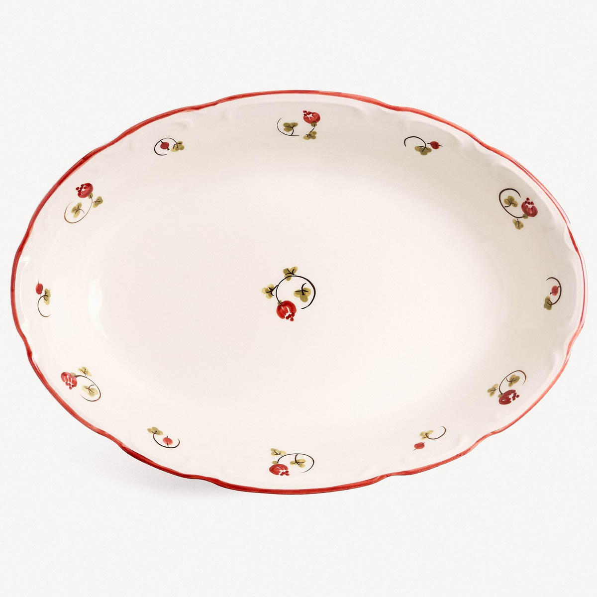 Салатник овальный Дымов Керамика Шиповник