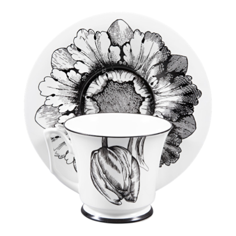 Чайная пара Императорский фарфоровый завод Сысоев Волшебный сад I