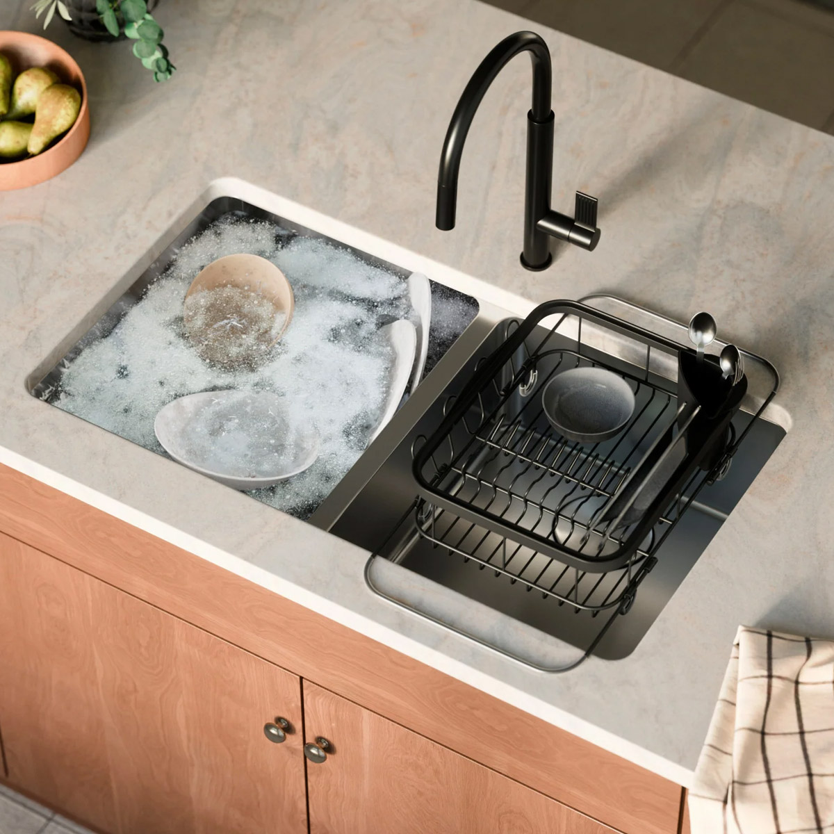 Сушилка для посуды Umbra Sinkin 28х14х47см, цвет черный