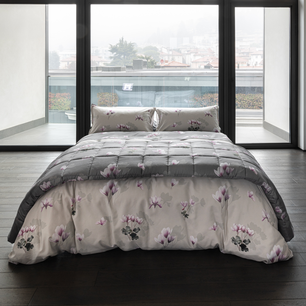 Комплект постельного белья евро Emanuela Galizzi Mindy 2551, светло-серый