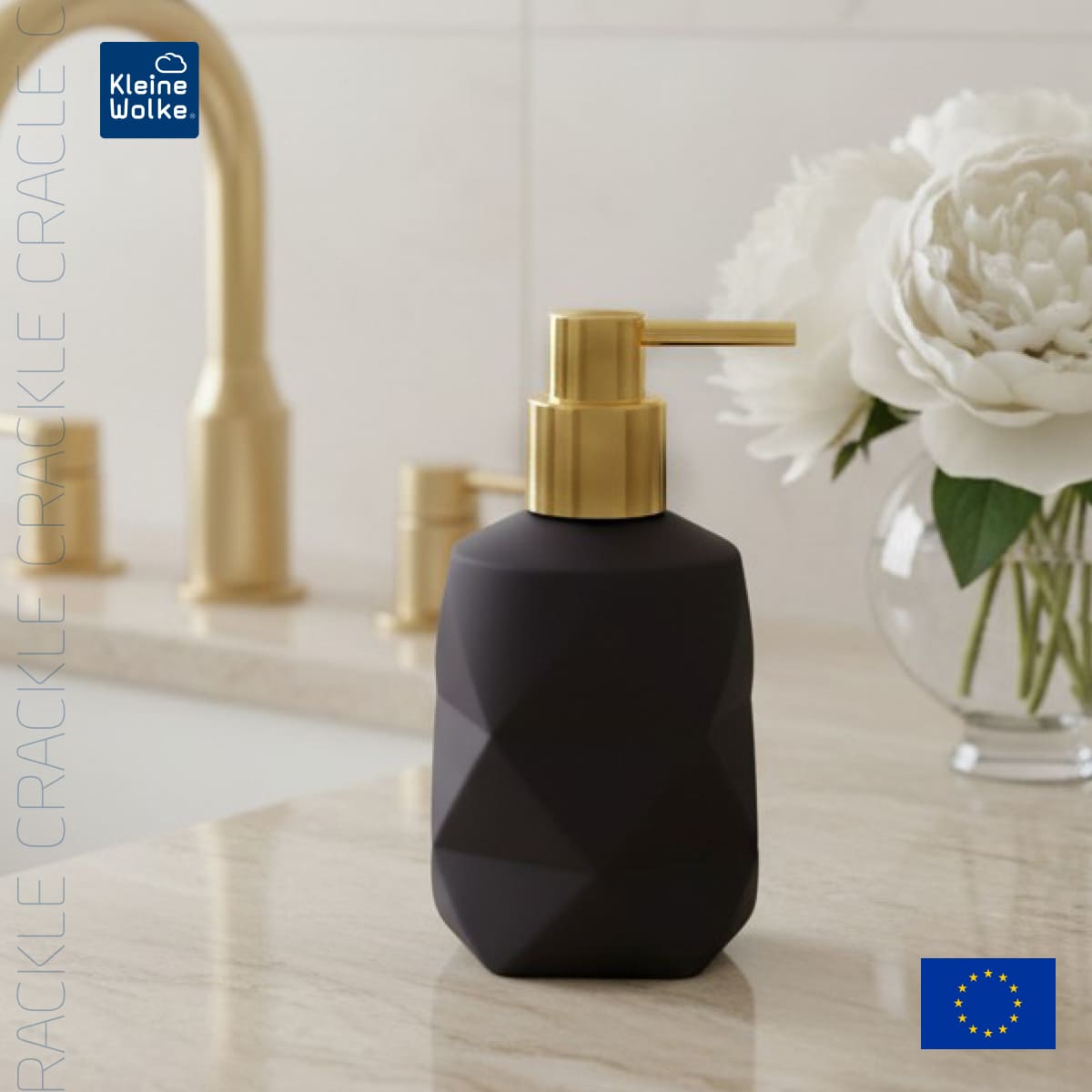 Дозатор для жидкого мыла Kleine Wolke Golden Crackle, черный