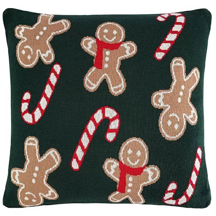 Подушка вязаная с новогодним рисунком Tkano New Year Essential Gingerman
