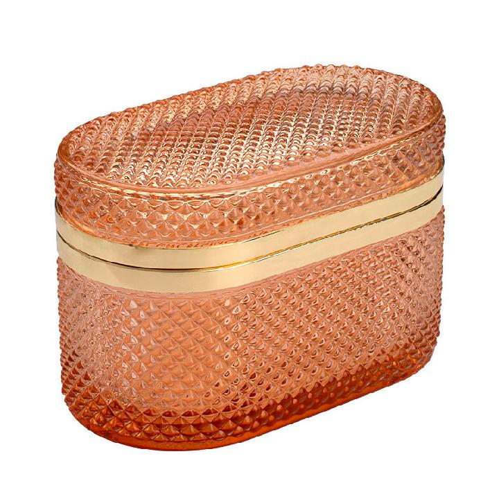 Шкатулка овальная Вещицы, цвет янтарный