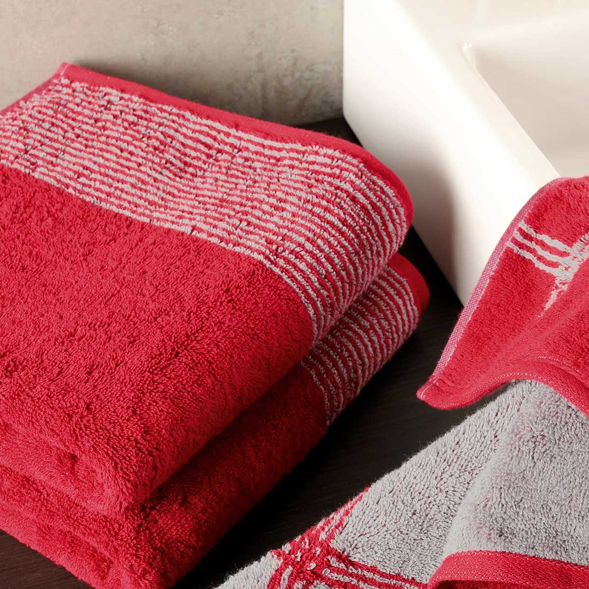 Полотенце махровое Cawo Two-Tone 50x100см, цвет бордовый