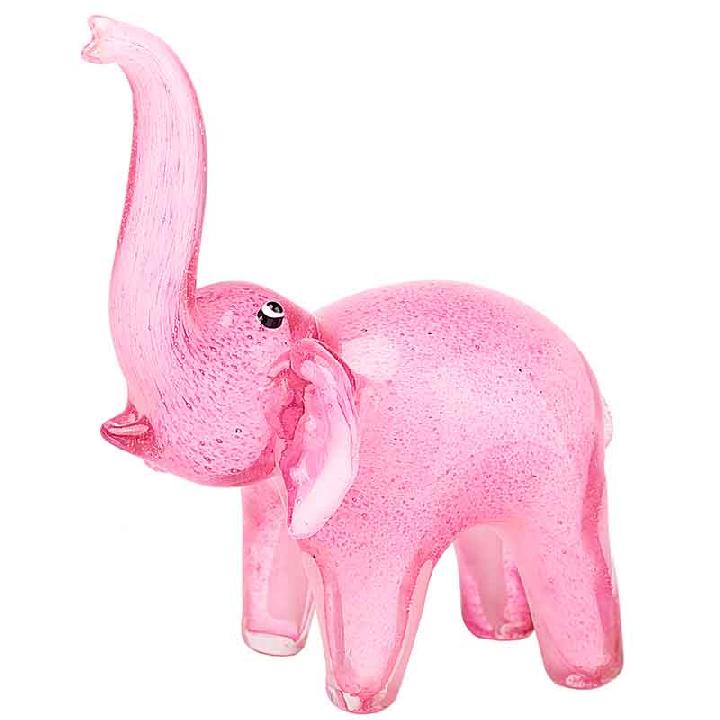 Фигурка Art Glass Розовый слон 16х21см