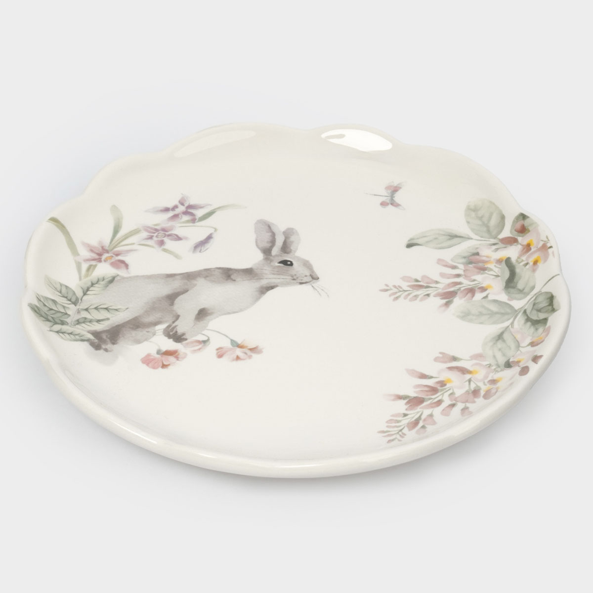 Тарелка обеденная Anna Lafarg Пасха Натуральная Кролик с цветами