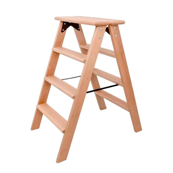 Стремянка двусторонняя Hoz-Block Марк 4 ступени, светлое дерево